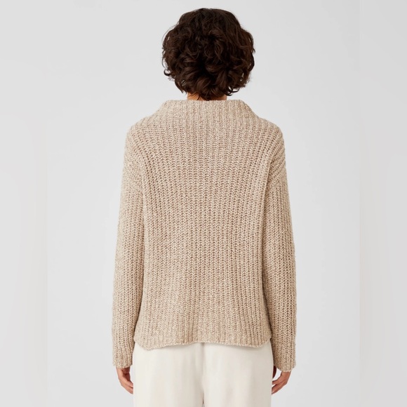 Eileen Fisher Tan (Wheat) Womens Peruvian Organic Cotton Boucle Box-Top Size XXS - Picture 4 of 13